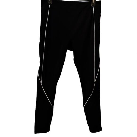 Ladies Motion 365 Made by Fabletics Athletic‎ Piped Black Leggings - Picture 1 of 6